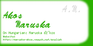 akos maruska business card